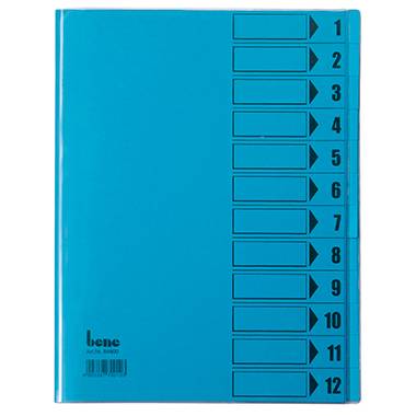 Bene Bene DIN A4 230g/m² Farbe: 084800BL Teczka segregująca niebieski DIN A4 PCW Ilość przegródek: 12 - obrazek 1