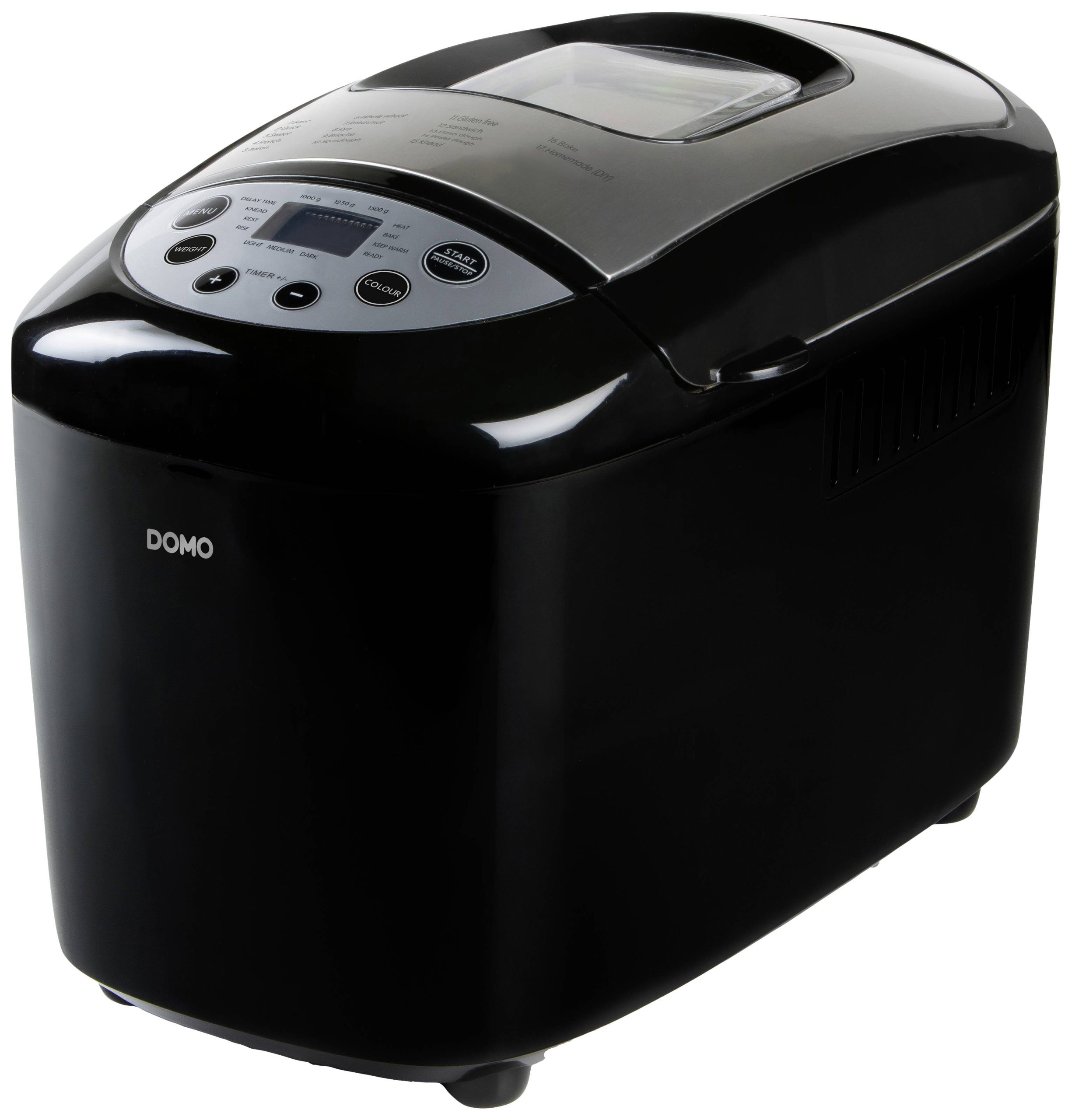 DOMO B3977 Automat do pieczenia chleba z wyświetlaczem, powłoka nieprzywierająca, z funkcją timera, z miarką 1500 g czar - obrazek 1