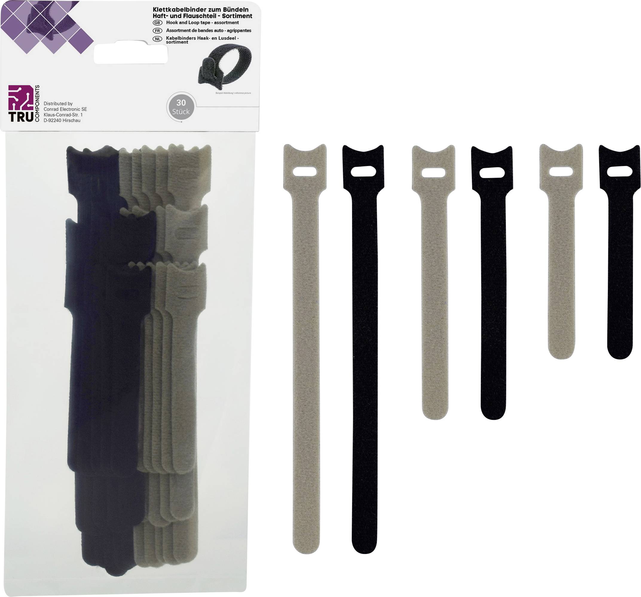 Zestaw opasek rzepowych TRU COMPONENTS 30S014 TC-6793944, 30 szt. - obrazek 1