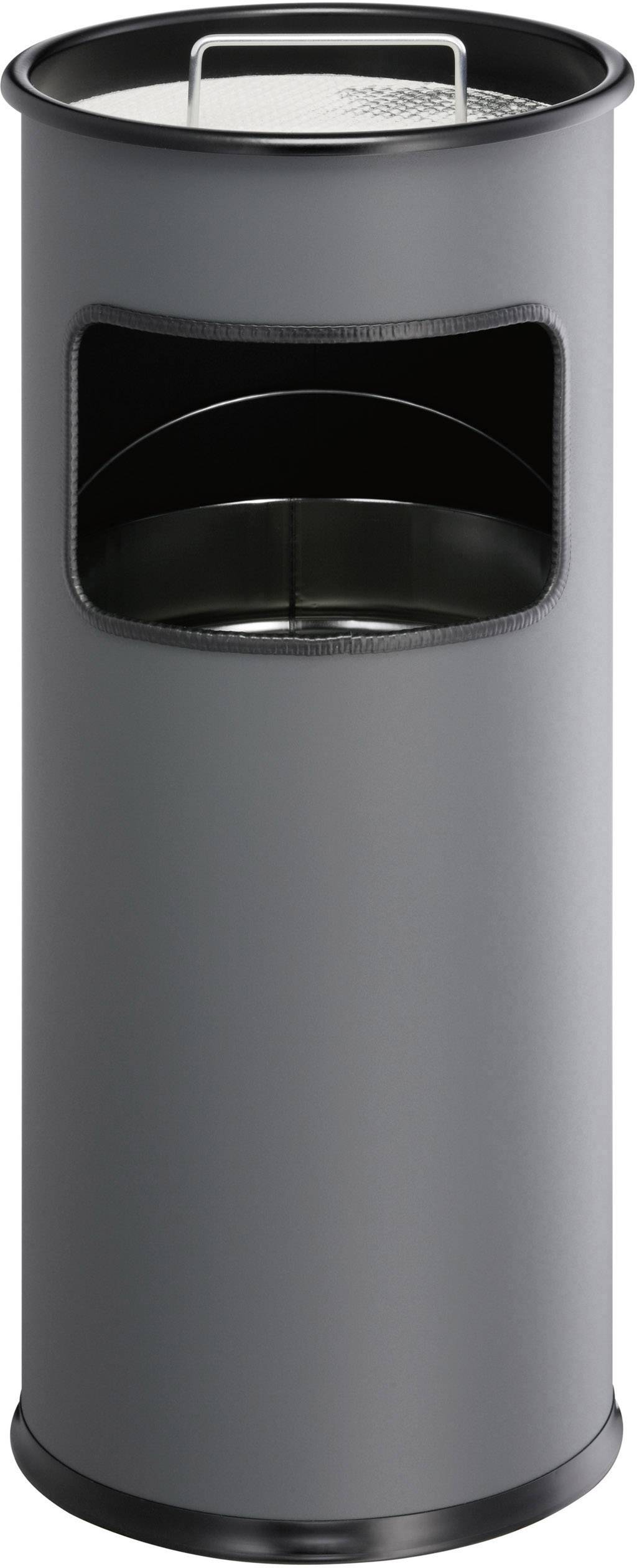 Durable METALL rund 333058 Kosz na papier 17 l metal (Ø x W) 260 mm x 620 mm antracytowy Zawiera popielniczkę 1 szt. - obrazek 1