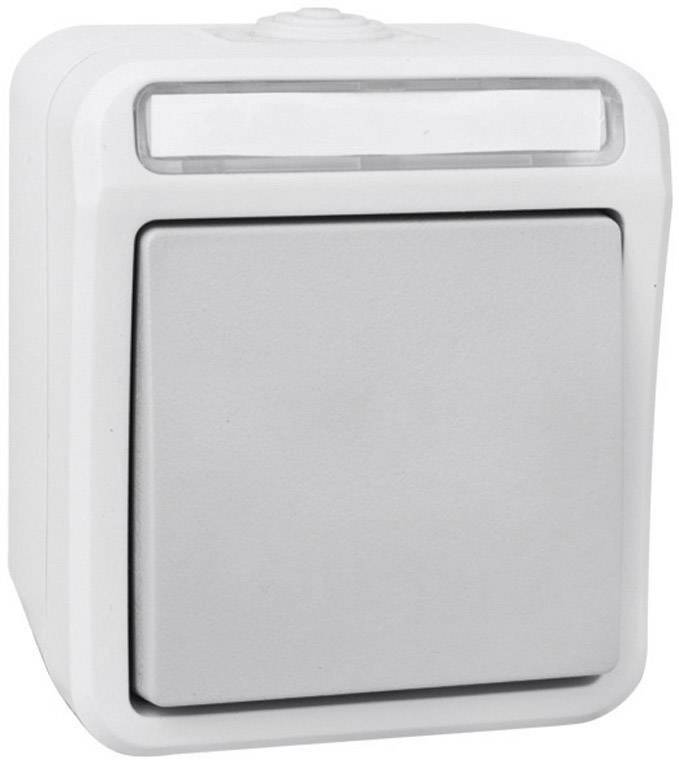 Peranova 102443 Osprzęt elektroinstalacyjny do pomieszczeń wilgotnych Przycisk Pera jasnoszary, ciemnoszary - obrazek 1