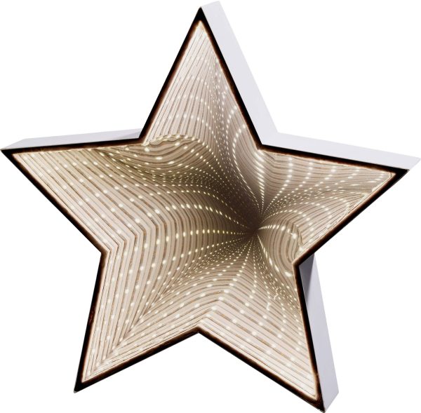 Hellum 522846 Gwiazda bożonarodzeniowa LED ciepła biel LED chrom z efektem 3D, z efektem infinity, Timer, odbijające, do