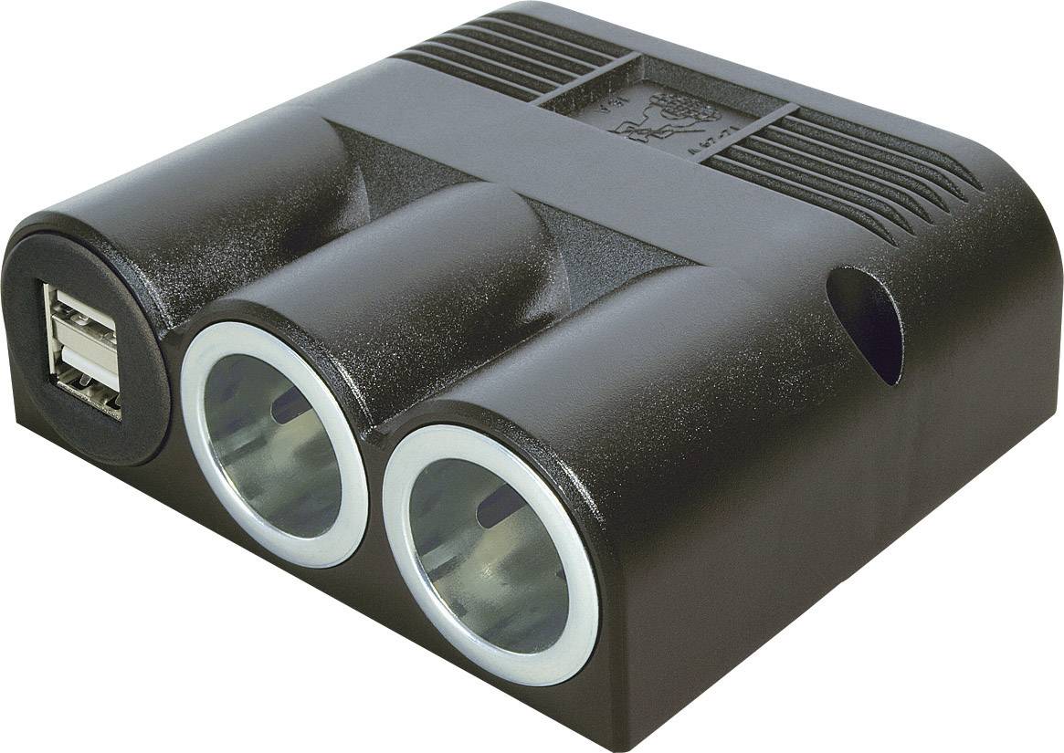 Podwójny rozdzielacz z 2 portami USB ProCar 67324501, Obciążalność prądu maks.: 16 A, 12 - 5 V, 24 - 5 V - obrazek 1
