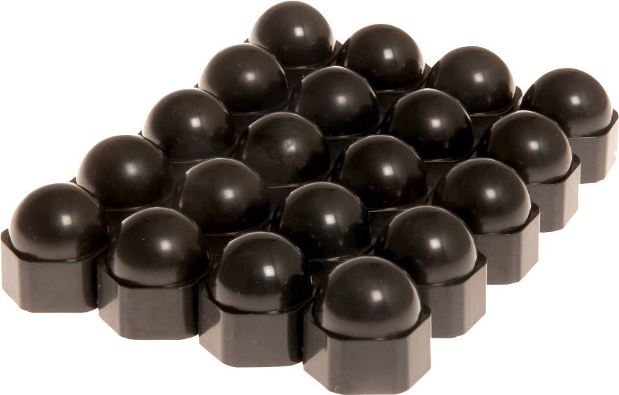 Nasadka na śrubę radełkowaną HP Autozubehör Rallye-Caps Schwarz 19 mm - 20 Stck 82928, 20 szt. - obrazek 1