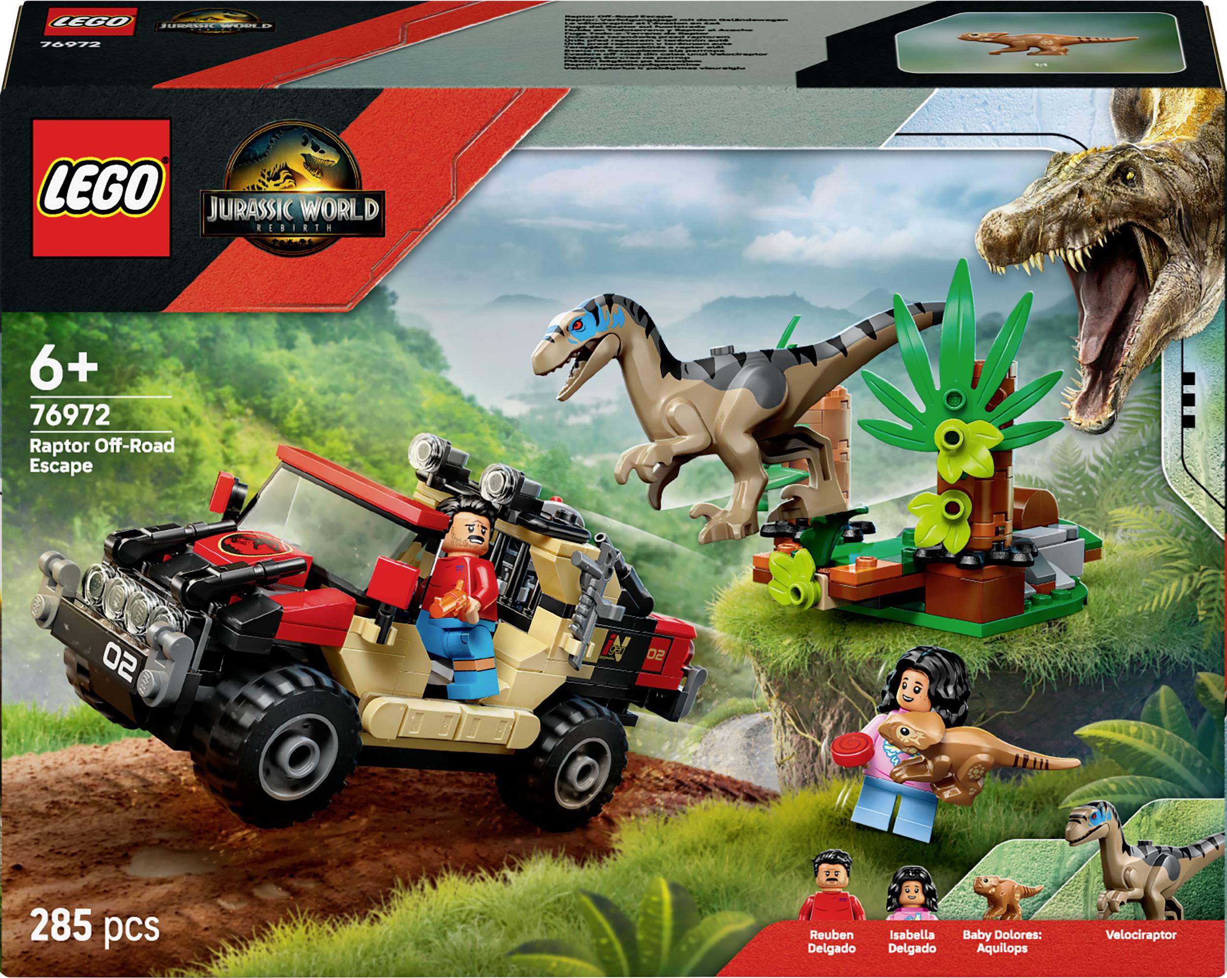 LEGO® JURASSIC WORLD™ LEGO Jurassic World LEGO - 76972 Jurassic World Raptor Verfolgungsjagd mit dem Geländewagen 76972, - obrazek 1