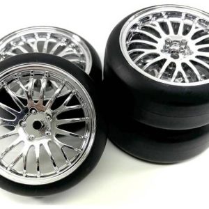 Absima 1:10 Tor Koło kompletne Drift chrom 4 szt.