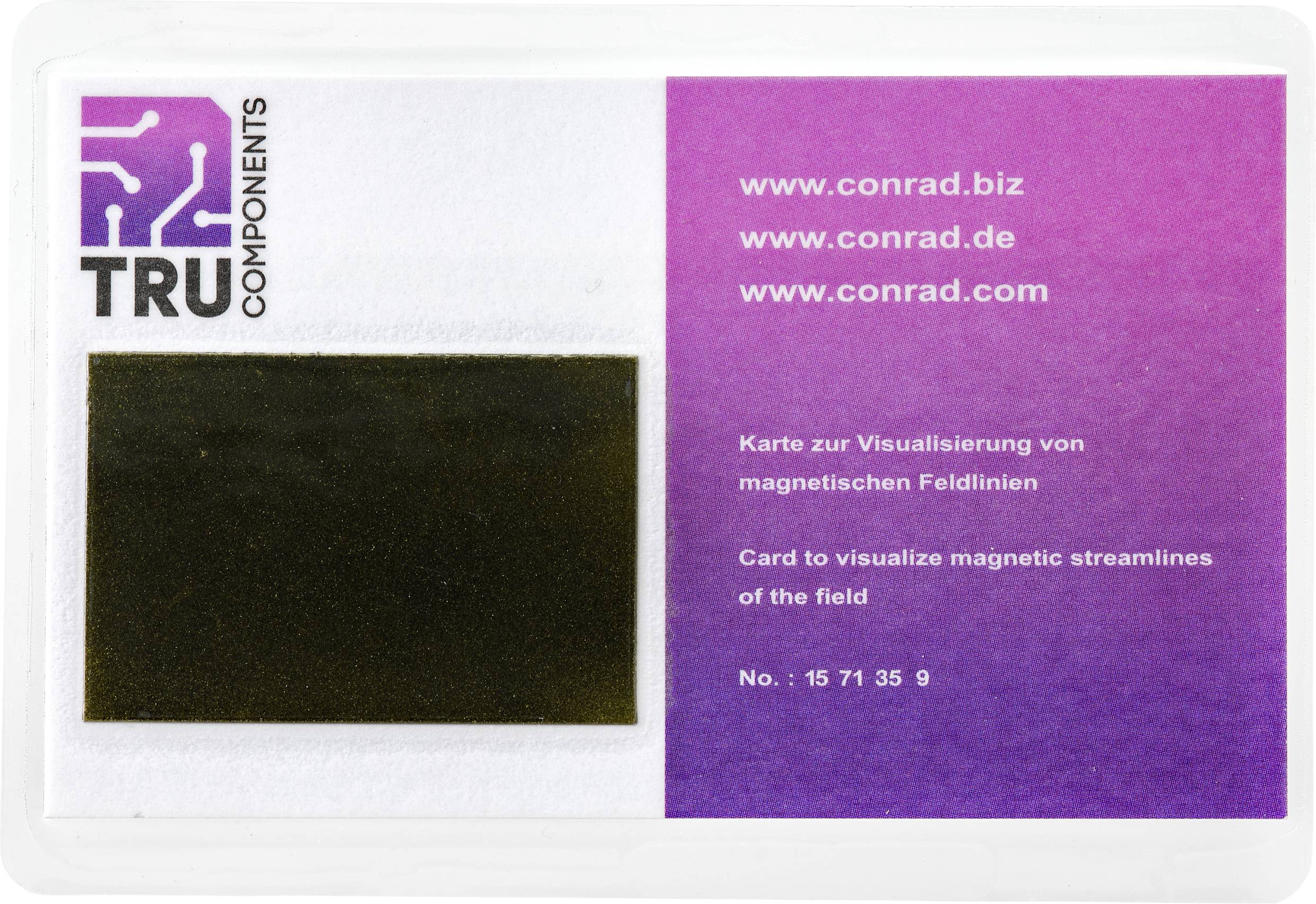TRU COMPONENTS Karta wizualizacyjna pola magnetycznego MVC11HGM (D x S) 95 mm x 65 mm Magnetyczna powierzchnia wyświetla - obrazek 1
