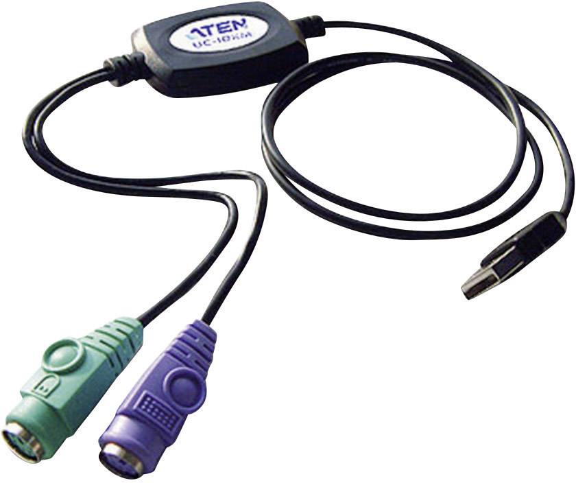 Przejściówka, adapter PS/2 / USB ATEN UC10KM-AA, [2x złącze żeńskie PS/2 - 1x złącze męskie USB-A 1.1], 0.90 m - obrazek 1