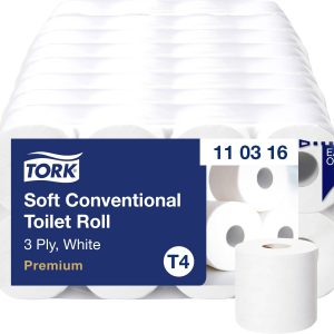 TORK Papier toaletowy T4-System Kleinrollen ToilettPapier weich 3-lag T4 110316 jasny biały Ilość warstw: 3 ark. 72 szt.