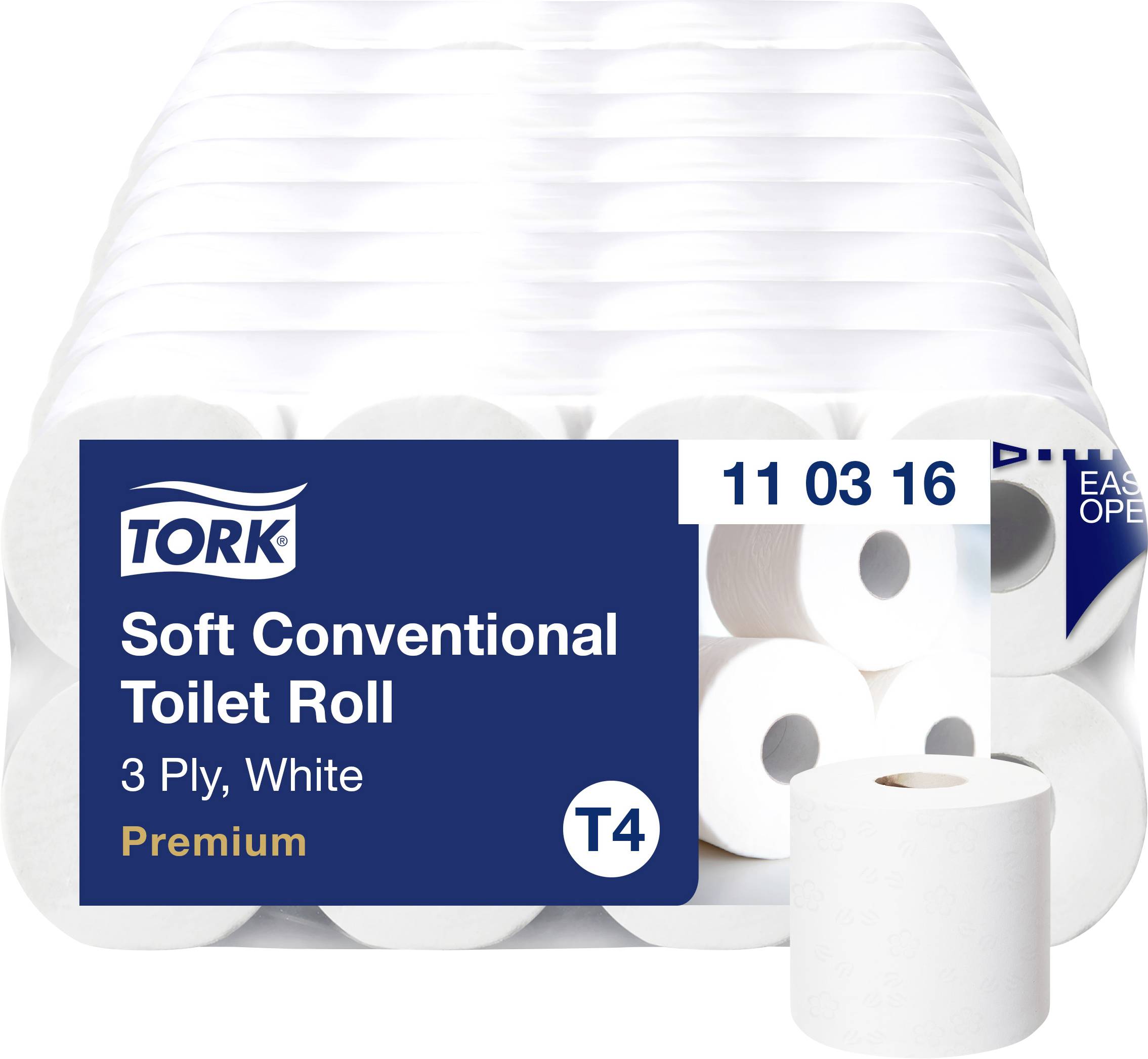 TORK Papier toaletowy T4-System Kleinrollen ToilettPapier weich 3-lag T4 110316 jasny biały Ilość warstw: 3 ark. 72 szt. - obrazek 1