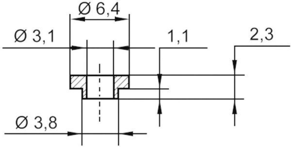 ASSMANN WSW V5731 Gniazdo izolacyjne 1 szt. Średnica zewnętrzna: 6.4 mm, 3.8 mm Średnica wewnętrzna: 3.1 mm