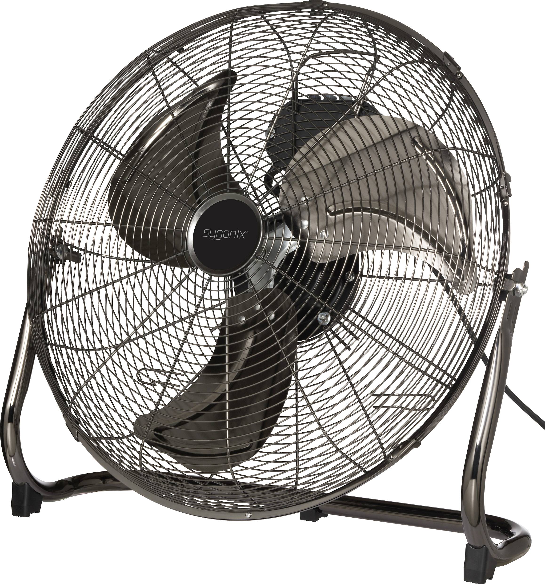 Sygonix Wentylator podłogowy 120 W (Ø x W) 540 mm x 540 mm czarny - obrazek 1
