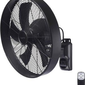 Sygonix SY-6661434 Wentylator ścienny 50 W (Ø x W) 45 cm x 45.5 cm czarny pilot zdalnego sterowania, oscylacje, timer, r Sygonix SY-6661434 Wentylator ścienny 50 W (Ø x W) 45 cm x 45.5 cm czarny pilot zdalnego sterowania, oscylacje, timer, r