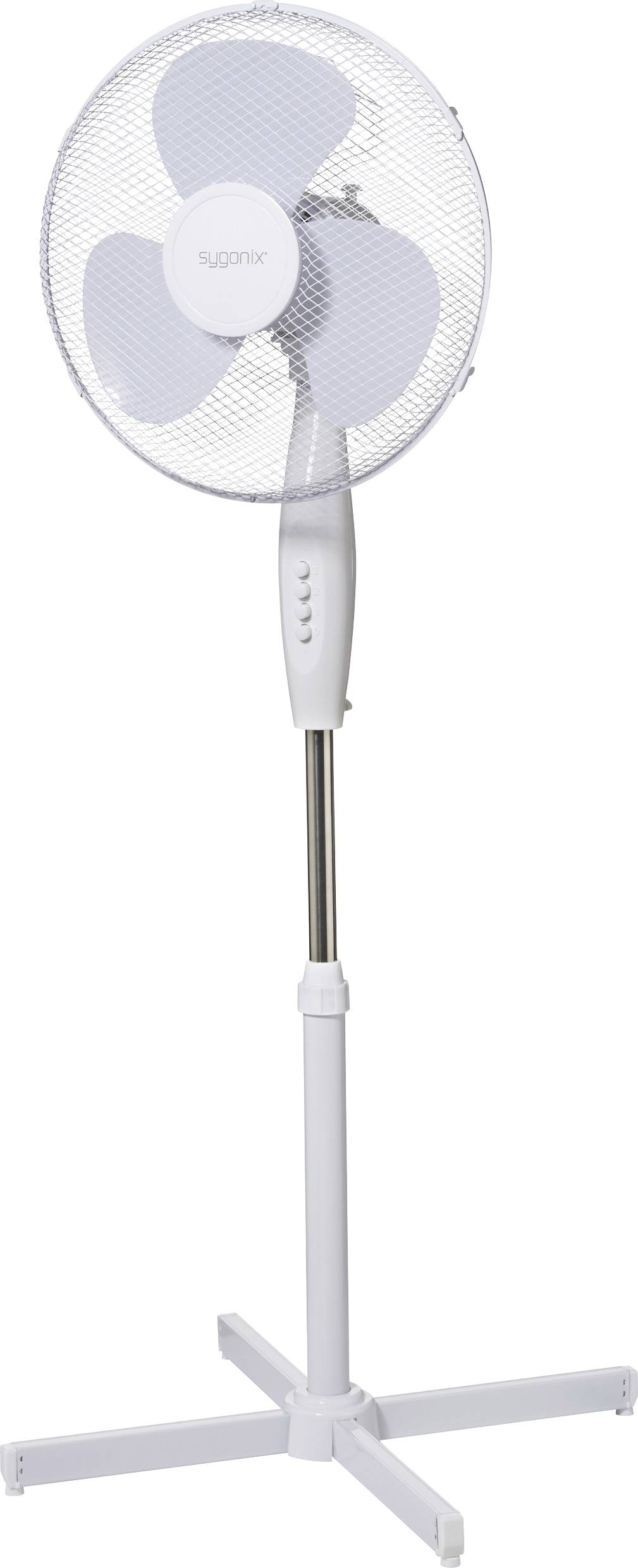 Sygonix Wentylator stojący 50 W (Ø x W) 600 mm x 1200 mm biały oscylacje, regulowana wysokość - obrazek 1