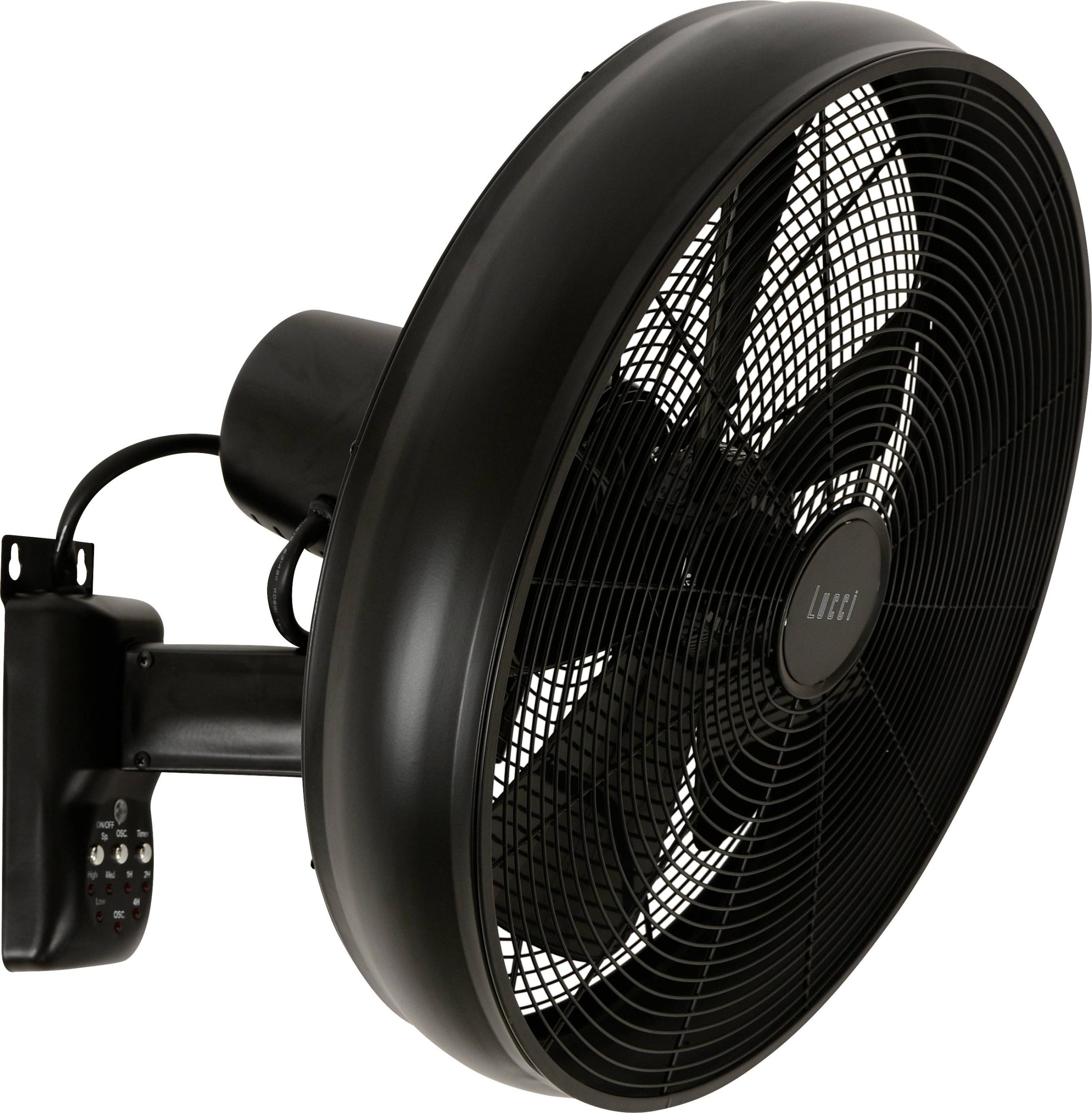 Lucci AIR BK Wentylator ścienny 50 W (Ø x W) 410 mm x 460 mm czarny ruch wahadłowy - obrazek 1
