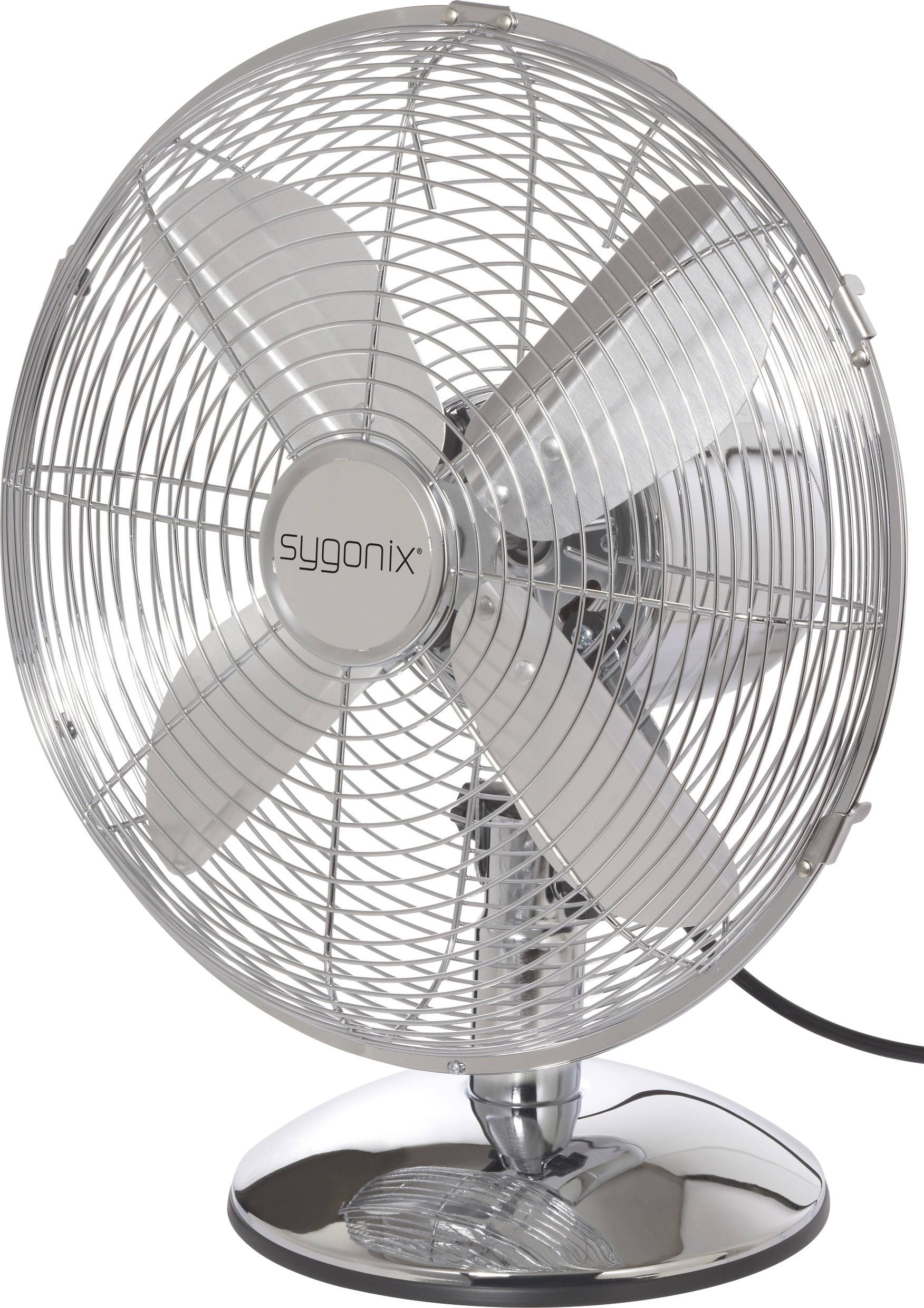 Sygonix Wentylator stołowy 35 W (Ø x W) 335 mm x 400 mm chrom oscylacje - obrazek 1