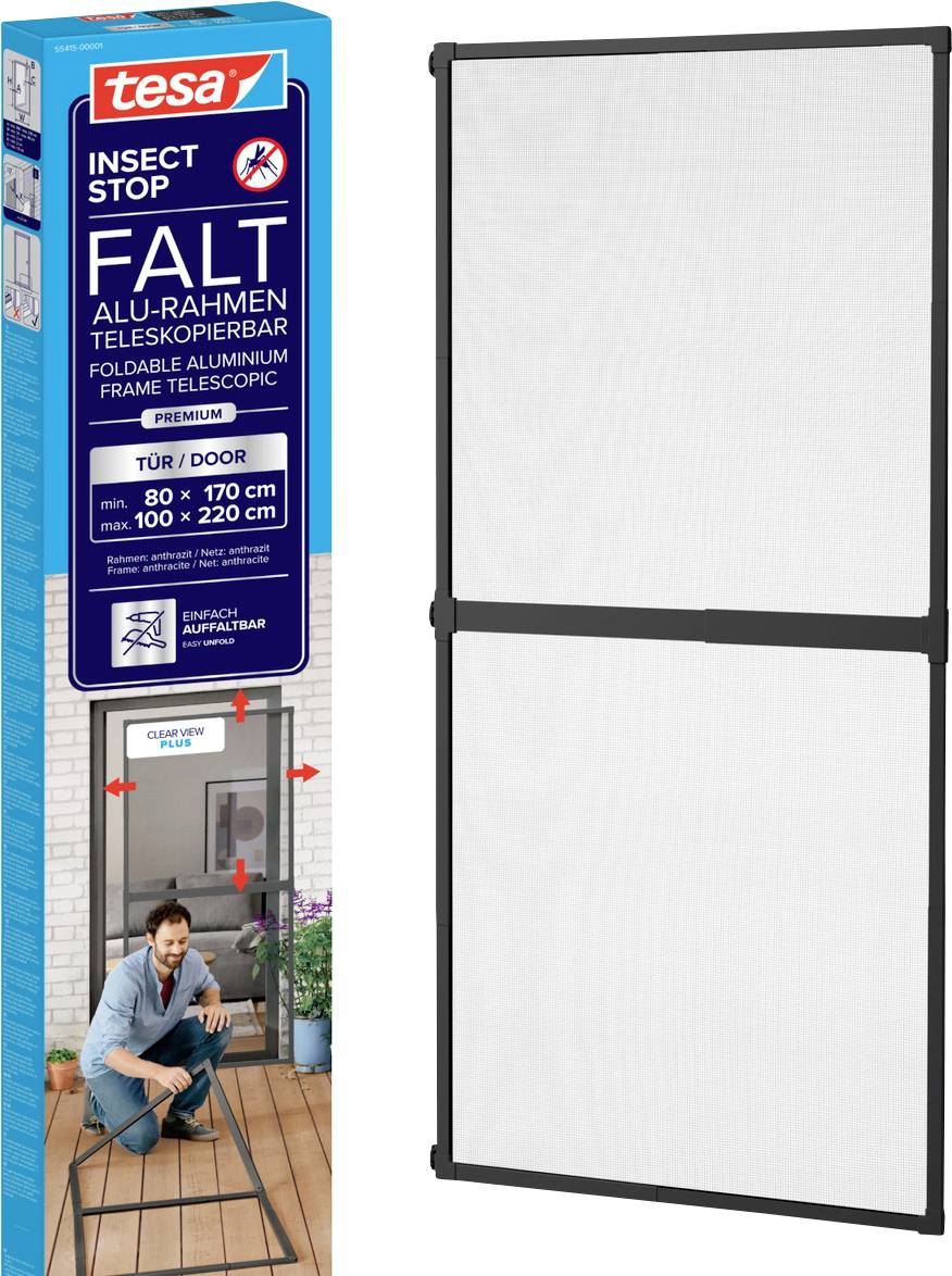 tesa FALT 55415-00001-00 Moskitiera do drzwi antracytowy 1 szt. - obrazek 1