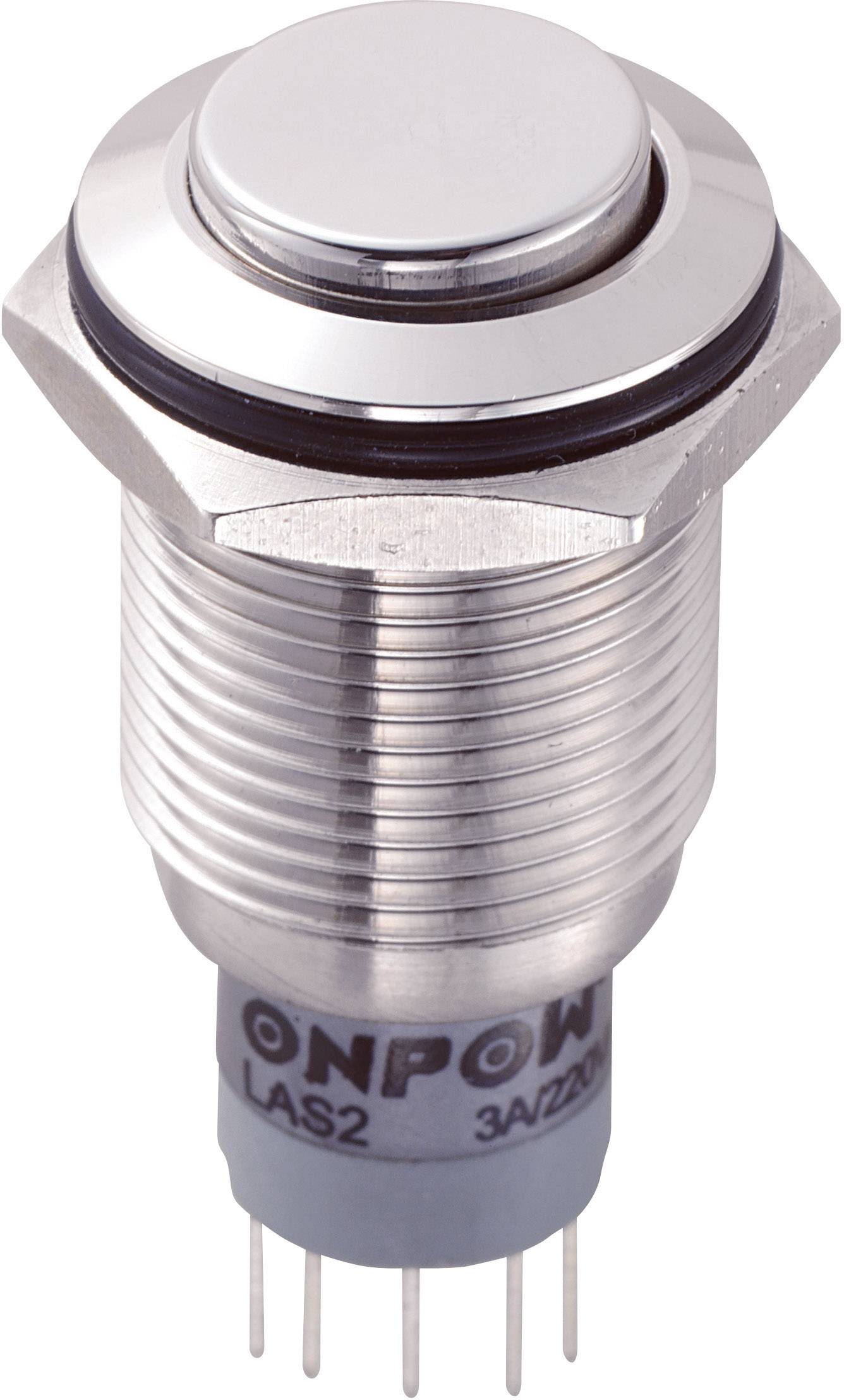 Przełącznik wciskany, wandaloodporny zatrzask TRU COMPONENTS LAS2GQH-22Z/S/P, 2 x wł/wł, IP67, 1 szt. - obrazek 1