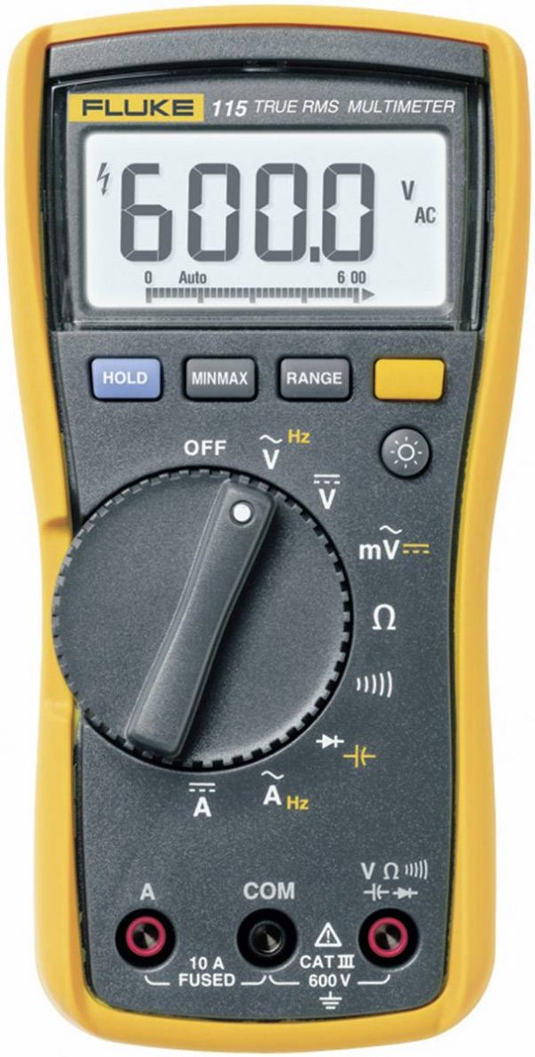 Multimetr Fluke 115 2583583, CAT III 600 V, 0.1 mV – 600 V, 0.001 – 10 A