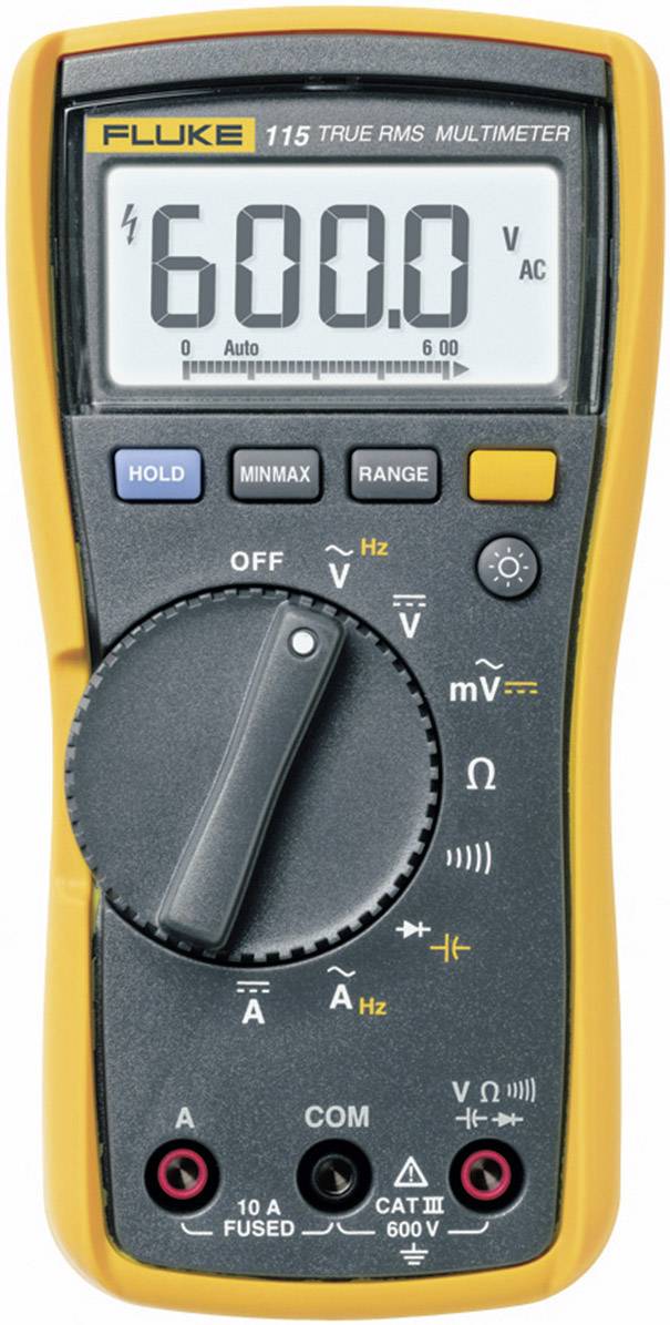 Multimetr Fluke 115 2583583, CAT III 600 V, 0.1 mV - 600 V, 0.001 - 10 A - obrazek 1