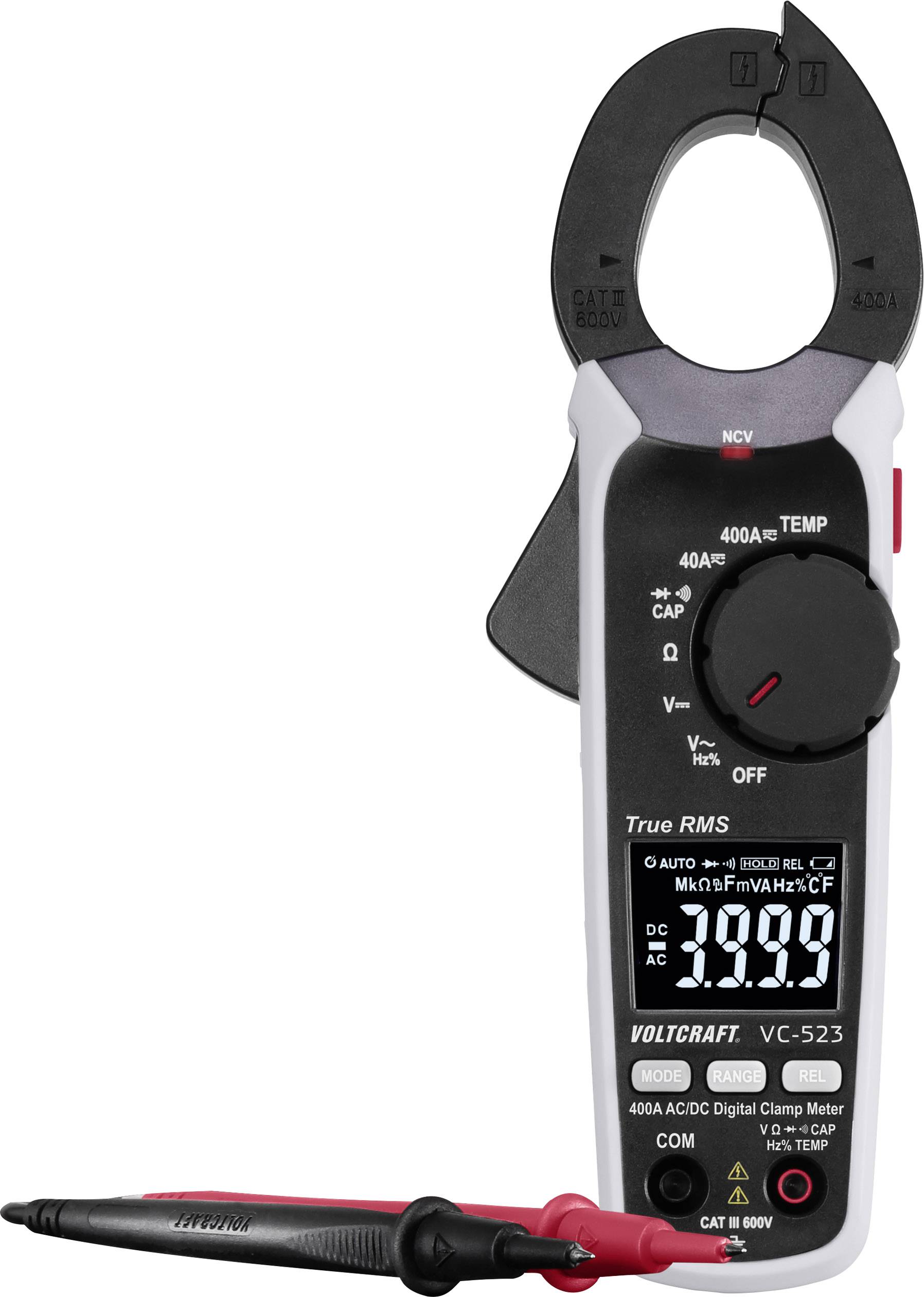 Miernik cęgowy VOLTCRAFT VC-523 VC-8466760, CAT III 600 V, 0.1 mV - 600 V, 0.01 - 400 A - obrazek 1