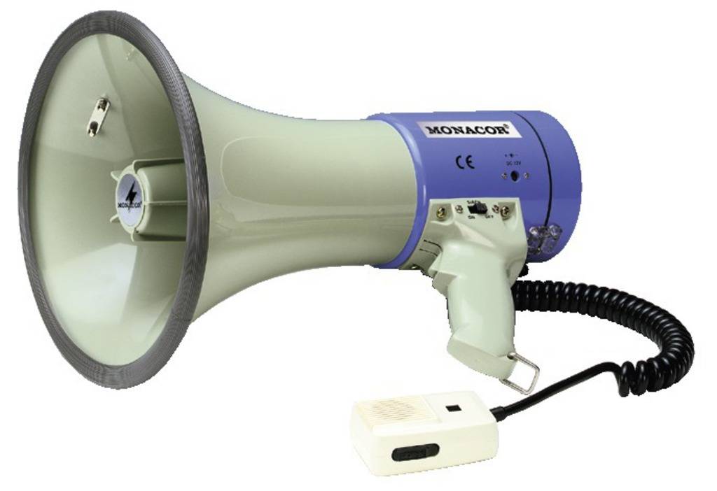 Megafon Monacor TM-27 zintegrowane dźwięki, z mikrofonem ręcznym - obrazek 1