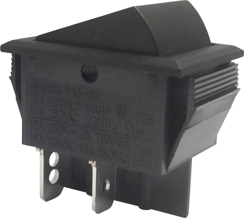 TRU COMPONENTS 1587523 Przełącznik kołyskowy TC-R13-69A-01 250 V/AC 10 A 2 x wył/wł zatrzask 1 szt. - obrazek 1