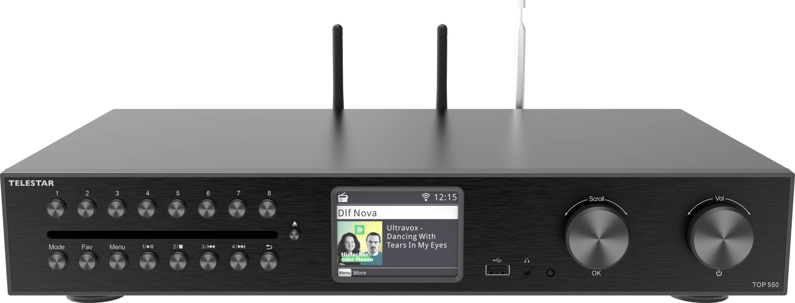 Tuner HiFi Telestar TOP 550 Schwarz czarny radio Internetowe, Bluetooth®, CD-Player, DAB+, USB - obrazek 1