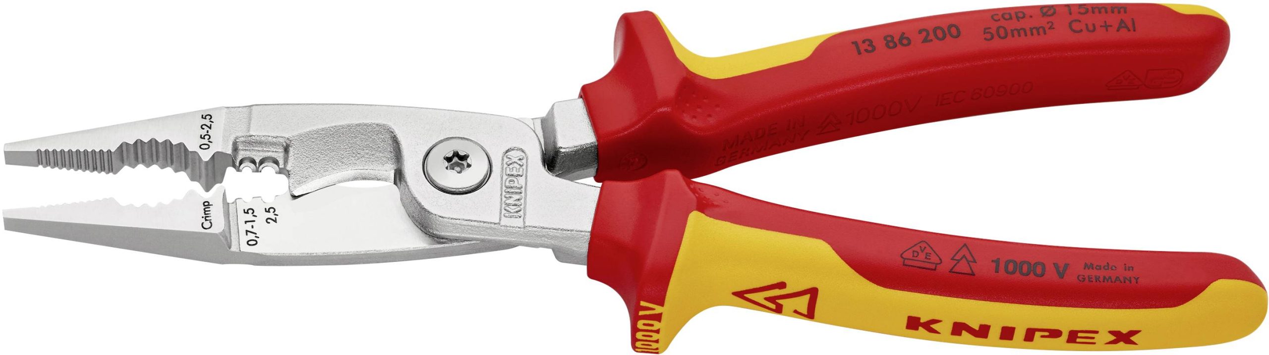 Szczypce wielofunkcyjne Knipex 13 86 200 13 86 200, 15 mm (max) - obrazek 1
