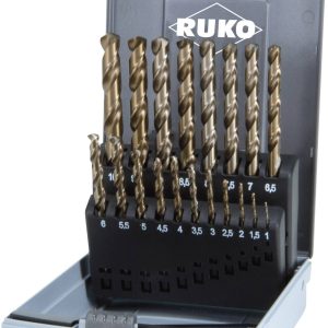 RUKO 215214RO HSSE-Co 5 Zestaw wierteł krętych do metalu 19 szt. 1 mm, 1.5 mm, 2 mm, 2.5 mm, 3 mm, 3.5 mm, 4 mm, 4.5 mm, RUKO 215214RO HSSE-Co 5 Zestaw wierteł krętych do metalu 19 szt. 1 mm, 1.5 mm, 2 mm, 2.5 mm, 3 mm, 3.5 mm, 4 mm, 4.5 mm,