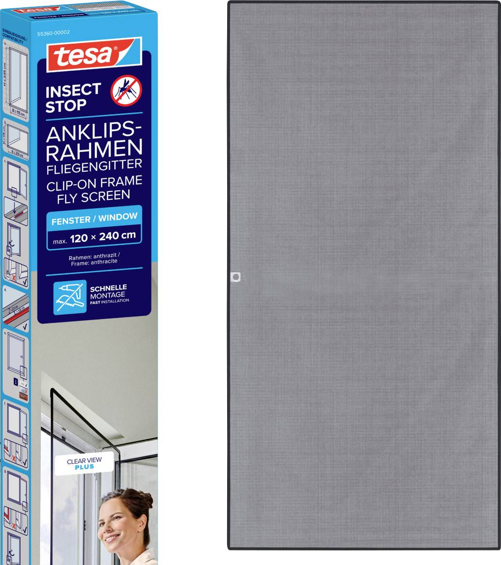 tesa Insect Stop 55360-00002-00 Moskitiera (S x W) 1.2 m x 2.4 m antracytowy 1 szt. - obrazek 1