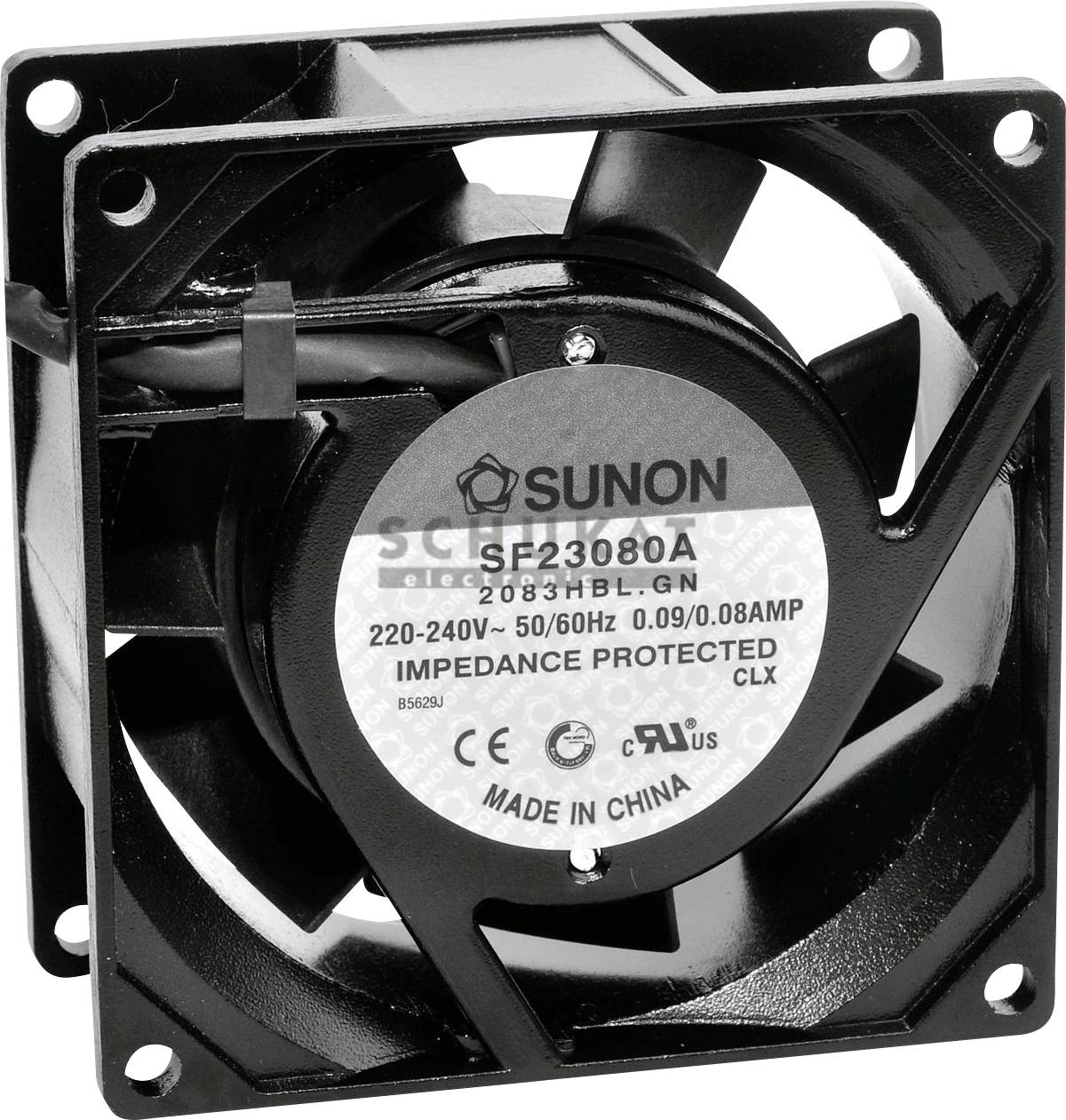 Sunon SF23080A2083HBL Wentylator osiowy 230 V/AC 40.78 m³/h (D x S x W) 80 x 80 x 38 mm - obrazek 1