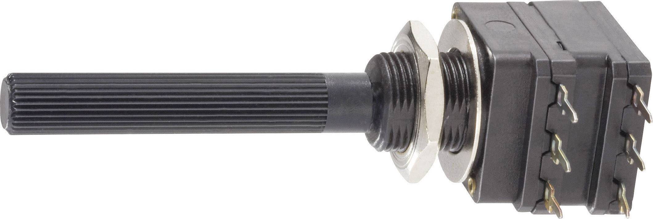Potencjometr stereo Piher PC-16 PC16DH-10IP06104A2020MTA, 100 kOhm, 0,2 W, O 6 mm, + 20 - obrazek 1