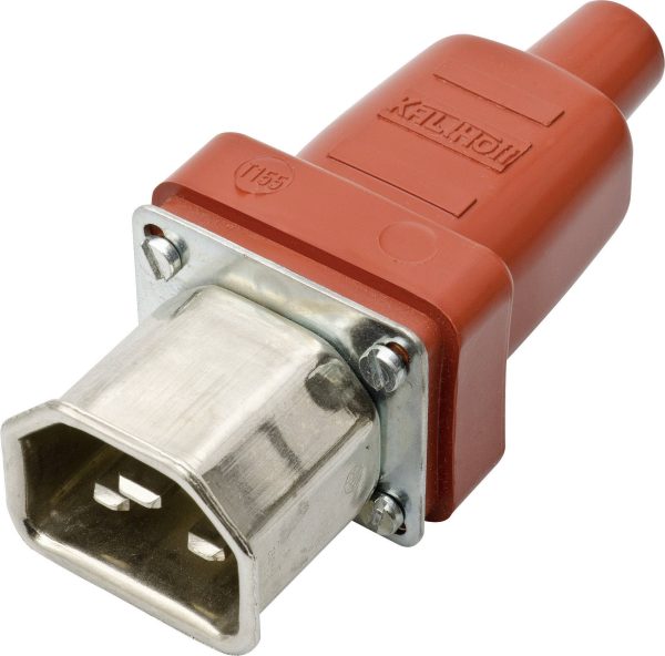 Kalthoff 444010 Złącze męskie IEC 444 złącze męskie proste Łączna ilość styków: 2 + PE 16 A czerwony, metal 1 szt.