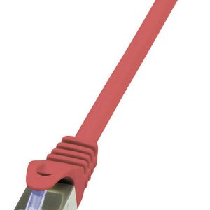 kabel LAN LogiLink CQ3024S, 1 szt., RJ45, CAT 6a, S/FTP, 0.50 m, czerwony kabel LAN LogiLink CQ3024S, 1 szt., RJ45, CAT 6a, S/FTP, 0.50 m, czerwony