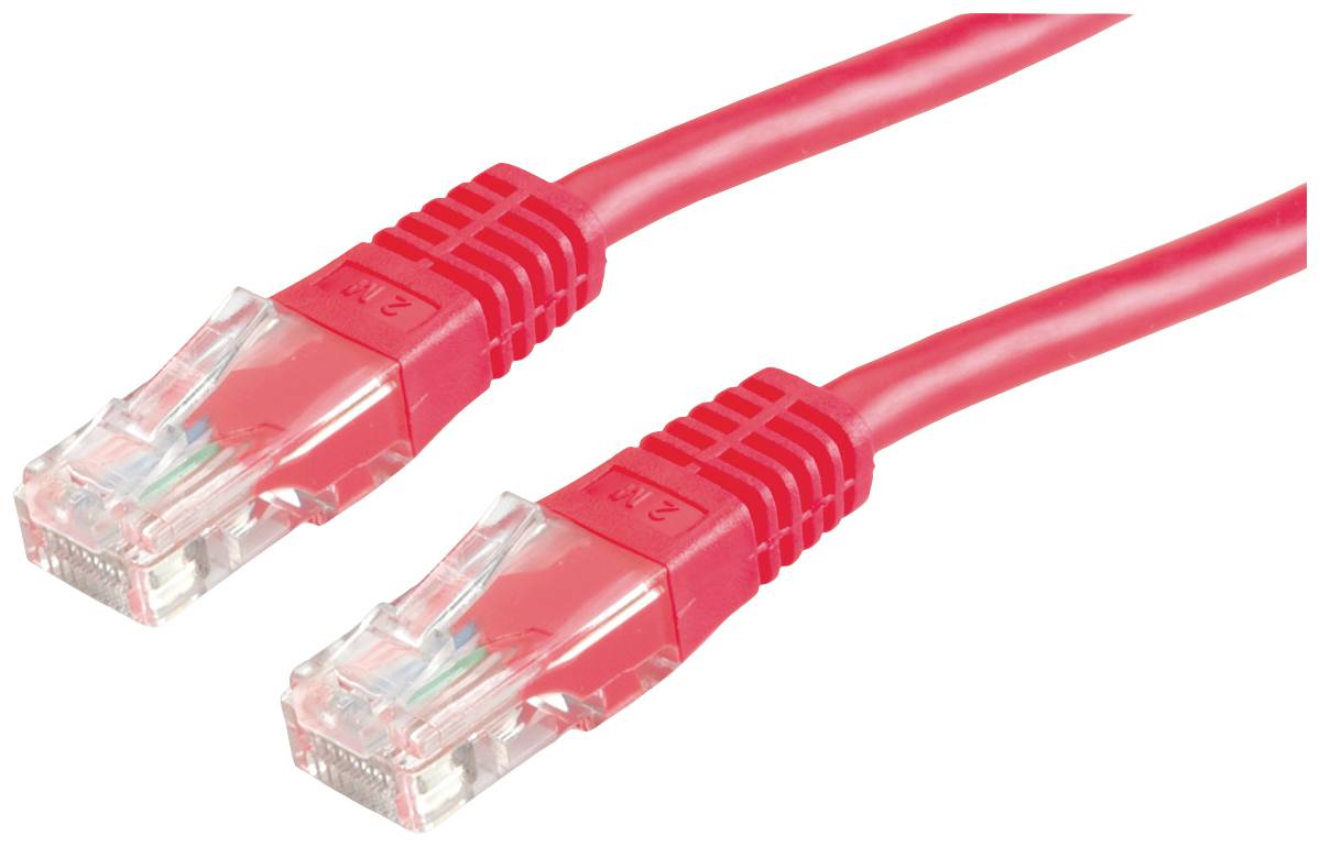 kabel LAN Value 21.99.1531, 1 szt., RJ45, CAT 6, U/UTP, 1.00 m, czerwony (czysty) - obrazek 1