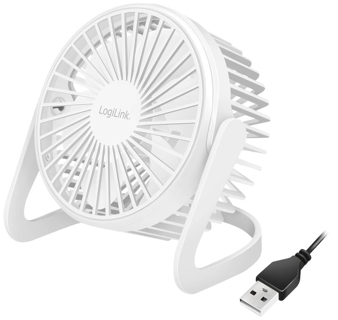 LogiLink UA0402 Wentylator USB 2 W (Ø x W) 12.7 cm x 115 mm biały ruch wahadłowy - obrazek 1