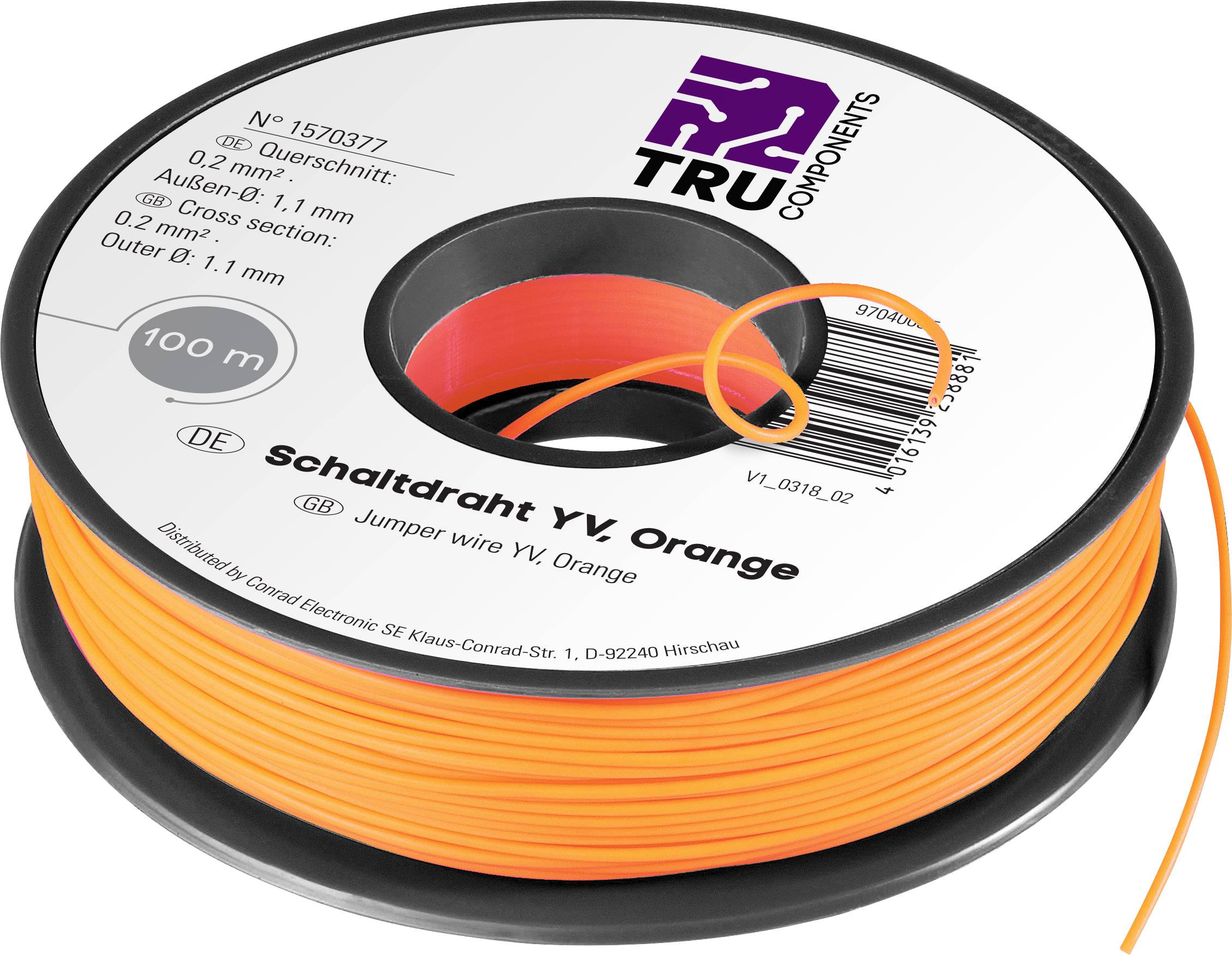 TRU COMPONENTS 1572470 Przewód połączeniowy Yv, 1 x 0.20 mm², 25 m - obrazek 1