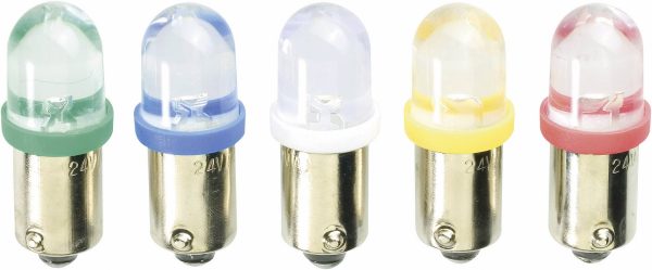 Żarówka LED 10 x 28mm 24 V AC/DC BA9S, czerwona