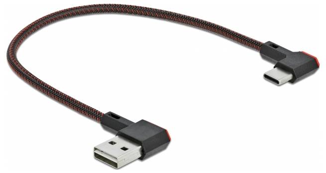 Delock Kabel USB USB 2.0 Złącze męskie USB-A, Złącze męskie USB-C® 0.20 m czarny styki pozłacane 85279 - obrazek 1