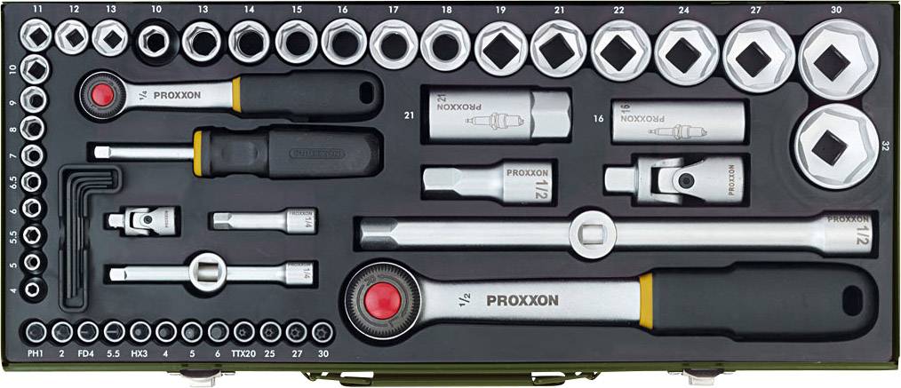 Zestaw kluczy nasadowych Proxxon Industrial 23040 1/4" (6,3 mm), 1/2" (12.5 mm) - obrazek 1