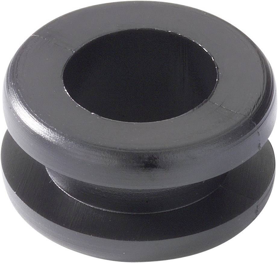 Przepusty HellermannTyton, HV1204-PVC-BK-M1, 633-02040, (Ø x W) 17.5 mm x 8.8 mm, czarny, 1 szt. - obrazek 1
