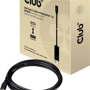 club3D USB-C / DisplayPort adapter Złącze męskie USB-C®, Złącze DisplayPort 1.80 m czarny CAC-1557 odporność na ogień Ka club3D USB-C / DisplayPort adapter Złącze męskie USB-C®, Złącze DisplayPort 1.80 m czarny CAC-1557 odporność na ogień Ka