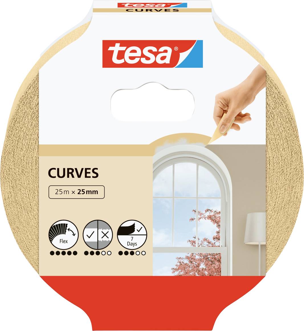 Taśma maskująca tesa 56533-00001-02 KURVEN (D x S) 25 m x 25 mm 25 m 1 szt. - obrazek 1