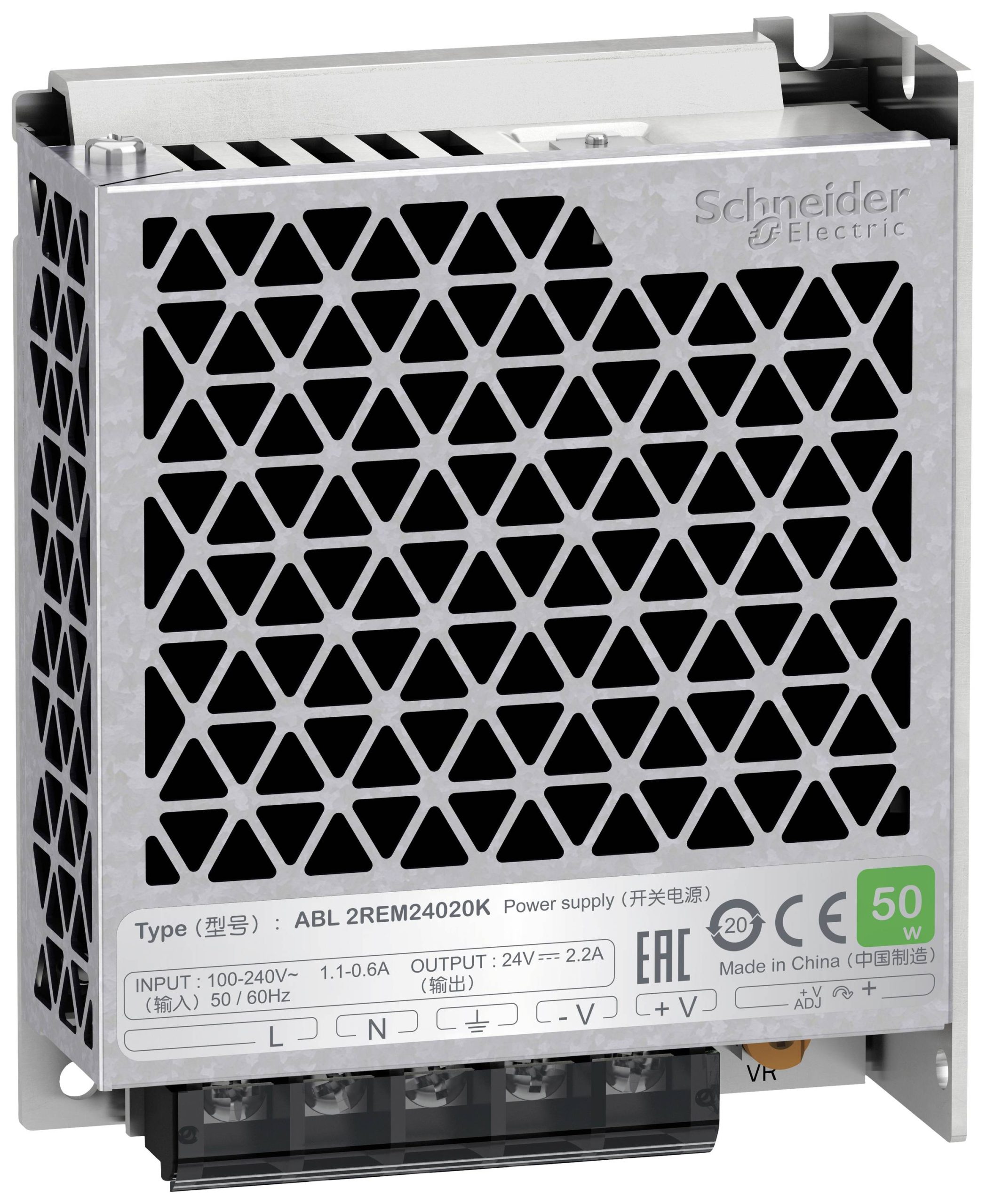 Schneider Electric ABL2REM24020K Zasilacz, Easy Modicon ABL2, taktowany, 1-fazowy, 100-240V AC, 24V DC, 2.2A, 53W Moduł - obrazek 1
