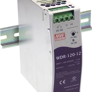 Zasilacz na szynę DIN MEAN WELL WDR-120-24, 24 V/DC, 5 A, 120 W Zasilacz na szynę DIN MEAN WELL WDR-120-24, 24 V/DC, 5 A, 120 W