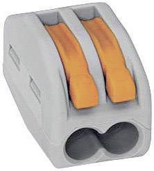 WAGO 222-412-1 222 Złącze zaciskowe elastyczny: 0.08-4 mm² stała: 0.08-2.5 mm² Ilość styków: 2 1 szt. szary, pomarańczow