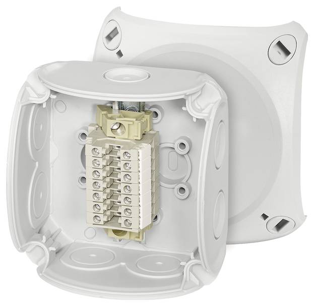Hensel 62000173 Rozdzielacz instalacyjny RK 0207 T, 93 mm x 93 mm x 62 mm, 1 szt. - obrazek 1