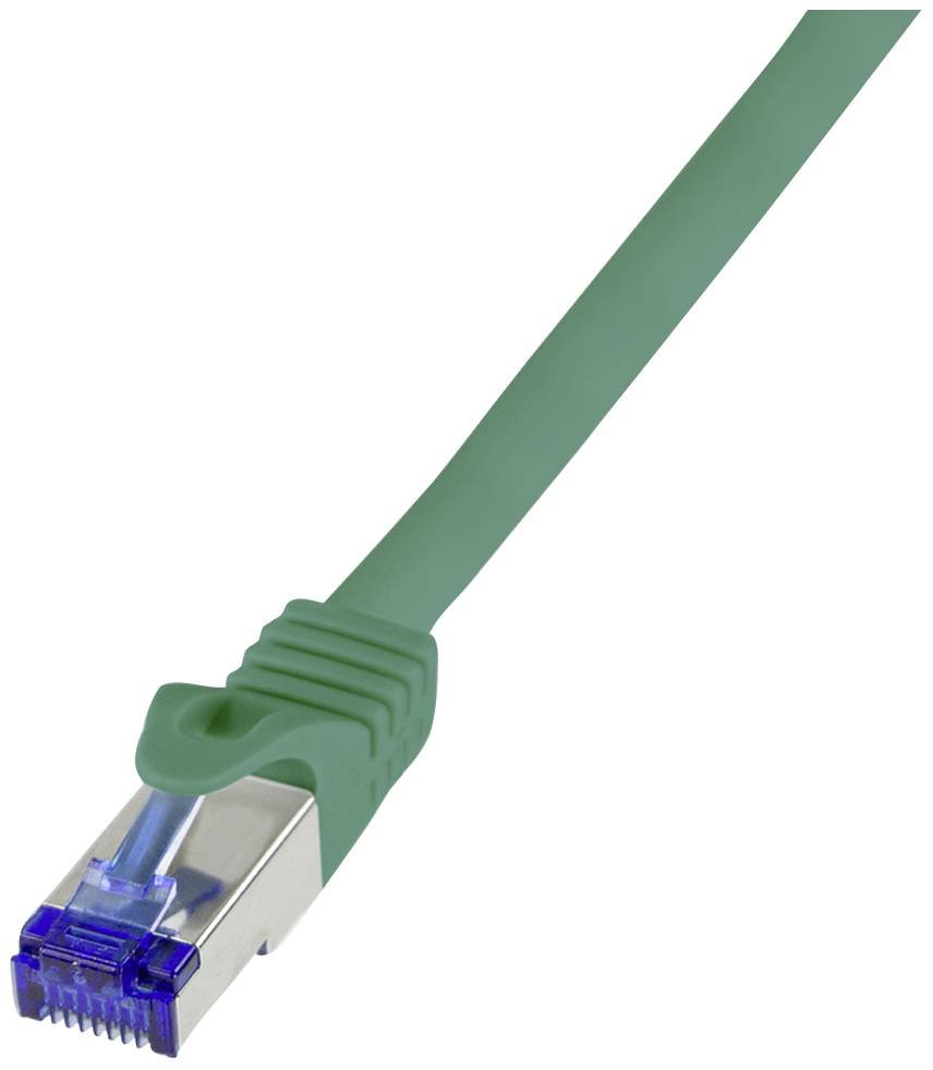 kabel LAN LogiLink C6A025S, 1 szt., RJ45, CAT 6a, S/FTP, 0.50 m, zielony - obrazek 1