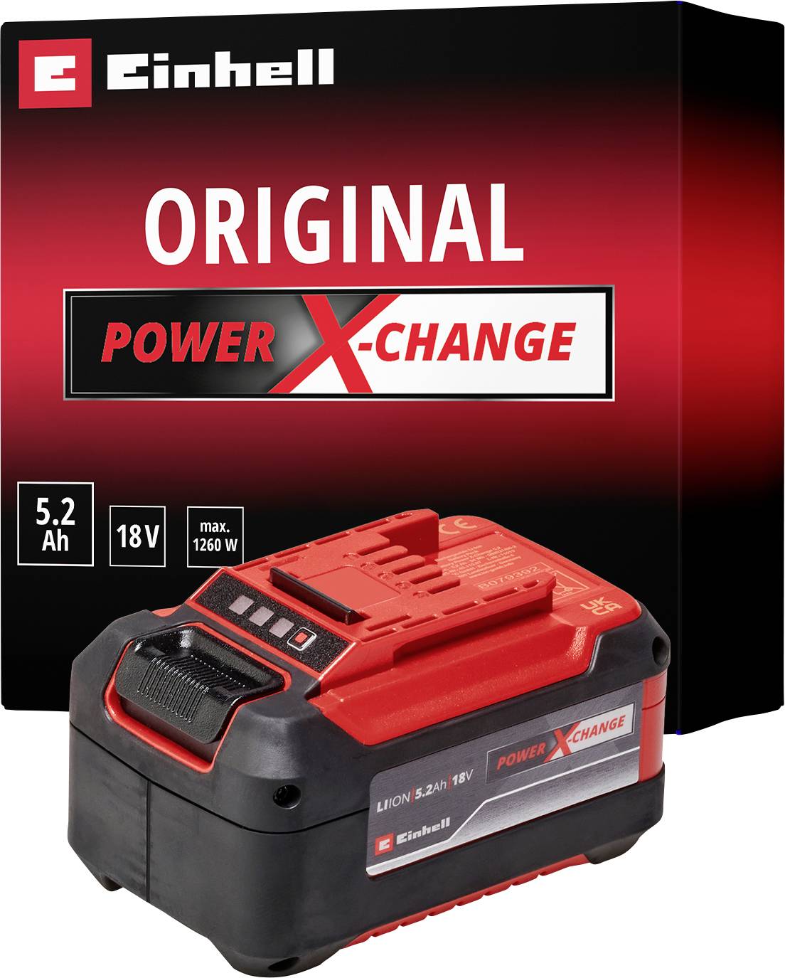 Einhell 4511437 Power X-Change Plus 18V 5,2Ah P-X-C Akumulator do elektronarzędzi 18 V 5.2 Ah Li-Ion - obrazek 1